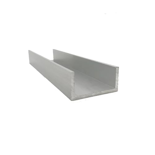 Profil en U aluminium pour fixer et encadrer un panneau de verre