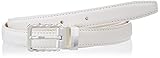  Anthoni Crown Ledergürtel Cinturón, Blanco, 75 para Mujer