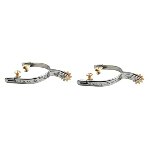 Accessoire équestre éperons cheval western acier inoxydable avec roue - 7