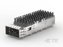 2170704-2, CAGE Assembly, QSFP28, Thru Bezel with EMI Spring Finger Heat Sink (5 Items)