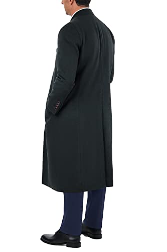 Image of THE SUIT DEPOT Mens Single Breasted Wool Cashmere Full Length Overcoat