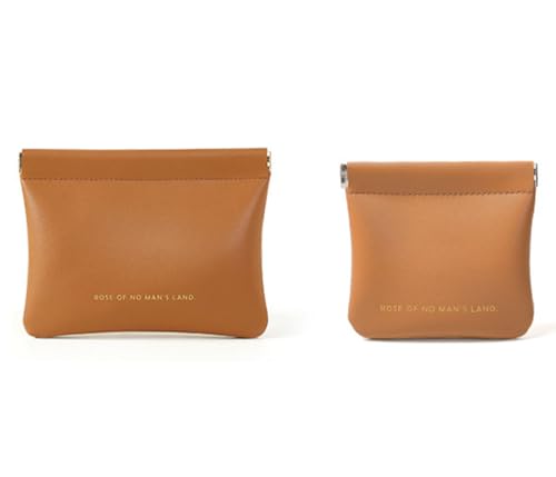 Bombinate 【2パック】 小物収納ポーチバネ口ポーチ ミニポーチ 小さめ 可愛い メイクポーチ 持ち運び 化粧ポーチ 人気 生理用品 ポーチ ナプキン入れ ポーチ 小学生 リップポーチランキング (ブラウン)