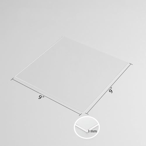Image of 5 Pack 9 inchx9 inchx0.04 inch(1mm) Thick Acrylic Sheets Transparent Plexiglass Panels with Protective Film for Picture Frame Art Design, DIY Craft, Signage, Display, and Home Projects