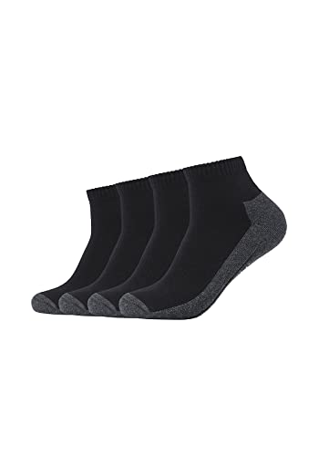 Camano 5932 Sport Quarter 4 Paar Calcetines de Deporte, Schwarz (Black 05), 43/46 (43/46) (Pack de 4) para Hombre Cover