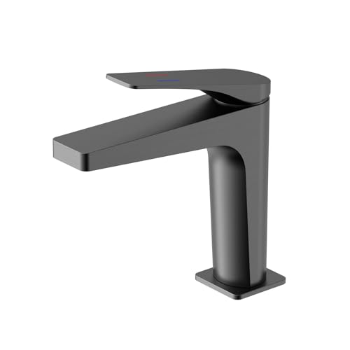 Robinet de salle de bain mitigeur d'évier en laiton avec réglage de débit