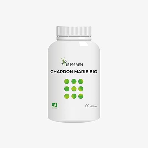 CHARDON-MARIE BIO - 60 gélules - Le Pré Vert - Complément Alimentaire de 50 gélules - Troubles Hépatiques et Biliaires - Fabriqué en France