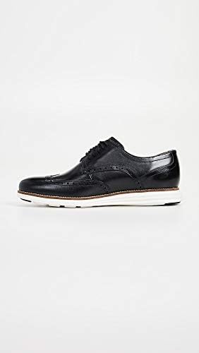 Cole Haan Men's Original Grand Shortwing Oxford Shoe, Black Leather/White, 9 Medium US | Image 3