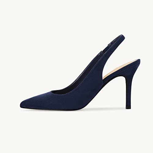 Image of Womens Slingback High Heels Pointed Toe Slip On Dress Shoes | Closed Toe,Stiletto Heels,Women's Pumps,Dressy Casual,Party,Wedding,Prom,Work Shoes,Going Out