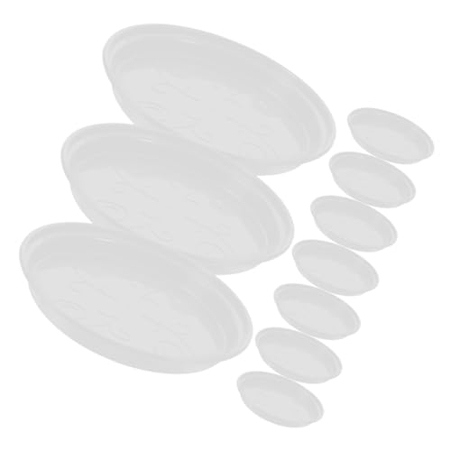 BESPORTBLE 12piezas Platos Redondos para Macetas Bandejas Plásticas Engrosadas para Plantas De Interior Recolectores De Agua y Tierra para Bonsáis y Plantas De Interior Blanco