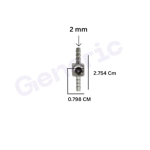 Image of Dental Chair Parts -Brass Nipple Size 2mm+2mmTwo Way Joint, Superior Quality, Compact Design, Long Service Life (Pack of 3)