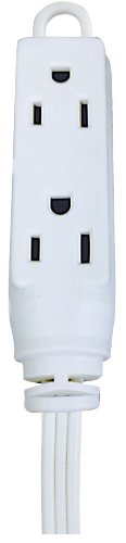 Voltec Industries 0100013 8Feet Triple Outlet Household Extension Cord, White