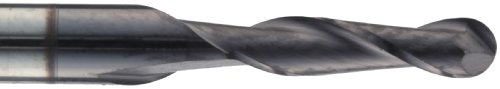 Image of Precision Twist EB3302V Carbide Ball Nose End Mill, TiAlN Multilayer Finish, 30 Deg Helix, 2 Flutes, 3 inch Overall Length, 1 /2 inch Cutting Diameter, 1 /2 inch Shank Diameter