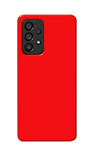 Image of Printed Hard Back Cover Case for Samsung Galaxy A53 5G Back Cover (Plain Red) -1803