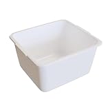 Cubeta de Almacenamiento Profesional, Plástico, Blanco y Transparente, 5L y 12L, para Autoservicio y Exposición, Resistente y Fácil de Limpiar (Blanco, 5 litros)