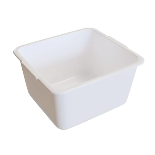 Cubeta de Almacenamiento Profesional, Plástico, Blanco y Transparente, 5L y 12L, para Autoservicio y Exposición, Resistente y Fácil de Limpiar (Blanco, 12 litros)