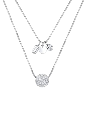 Preisvergleich Produktbild Elli PREMIUM Halskette Panzerkette Layer Geo Topas Edelstein 925 Silber