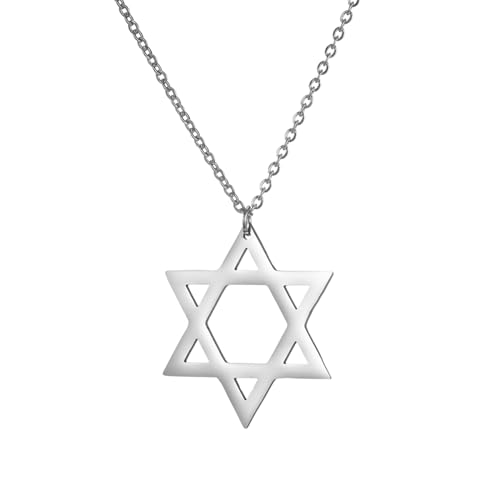 Collier étoile de David en acier inoxydable TABOJS pour femmes et filles