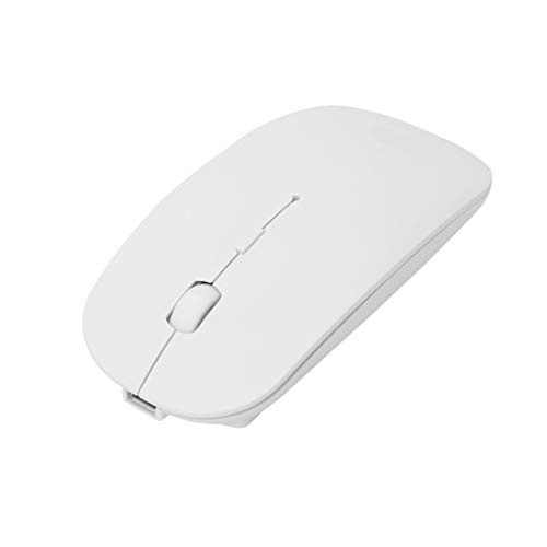 Wirel Mouse Ricaricabile, Bluetoo Wirel 4.0 + 2.4G Dual Mode 2 in 1 Ricarica Slim Silent Cli Mouse 1600 DPI Ultra-In Ergonomico Portatile Mouse Ottico per PC/Tablet/Laptop bianco