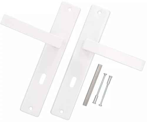 KOTARBAU® Garniture de poignée BB 72 mm Long Bouclier Blanc avec clé carrée et vis de montage
