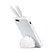 Leegoal Lovely Rabbit Silicone Bunny Case For iPhone 5 with Furry Tail - White