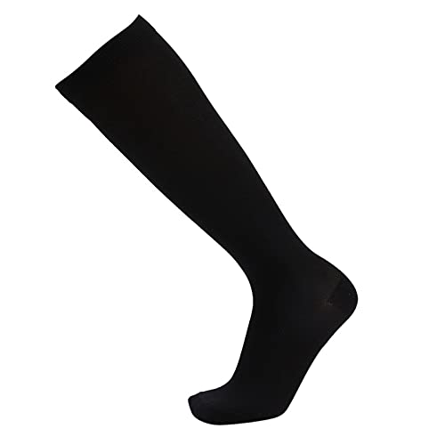 Generisch Organizador Medias de Compresión Color Unisex Mujeres Calcetines 1 par Hombres Pierna Medias Hombres Rayas, Negro , L