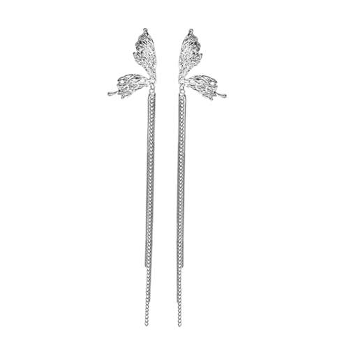 SDyudDS Pendientes, 1 par de Pendientes Borla Mariposa, Mujer, Gota Elegantes, aleación Plata