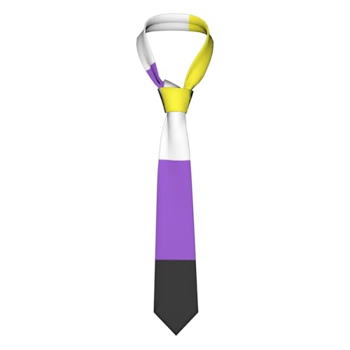Non-Binary Pride Flag Novelty Skinny Men'S Necktie Perfect Formal Events Festive Occasions