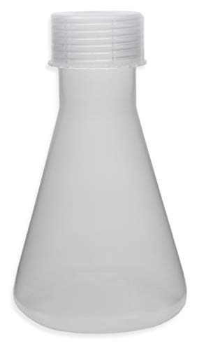 Eisco CH0431C Conical Lab Flask With Screw Cap, 500Ml - Translucent Polypropylene Plastic cover