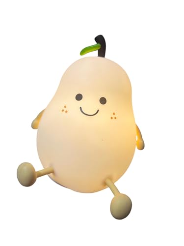 Image of Cute Pear Shaped Table Lamp, Decorative Night Light for Living Room, Cartoon Character Style
