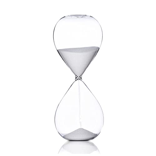 JLWM Clessidra Colorato Timer A Clessidra per Casa Soggiorno Ufficio Timers di Sabbia Orologio A Sabbia attività A Tempo Festival Compleanno I Regali-Bianco-5 Mins
