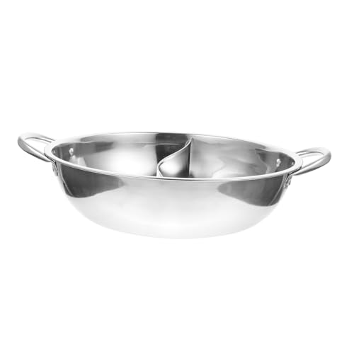 MUELODSIC Olla de Acero Inoxidable Hot Pot Familiar con Compartimento Doble Calentamiento Rápido y Compatible con Estufas de Gas Inducción Fácil de Limpiar MUELODSIC Olla de Acero Inoxidable Hot Pot Familiar con Compartimento Doble Calentamiento Rápido y Compatible con Estufas de Gas Inducción Fácil de Limpiar