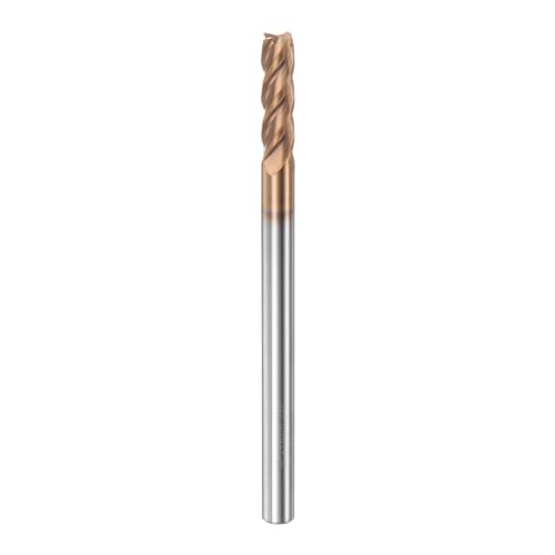 Image of HARFINGTON Micro Grain Carbide Square End Mill 3 /16 inch x 25 /32 inch (5mm x 20mm) Cut 3 /16 inch (5mm) Shank 3 inch (75mm) Length AlTiN Coated 4 Flutes Square Nose Cutter for Alloy Steel Hardened Steel
