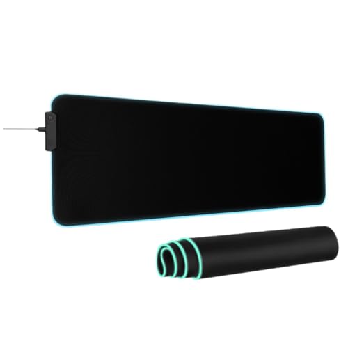 Tapis de bureau de jeu tissu pliable pour setup gaming connecté RVB