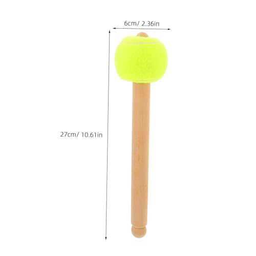 Baquetas para batería TOYANDONA con mango de madera y cabeza de pelota de tenis, color beige, tamaño 27 x 6 x 6 cm miniatura 2