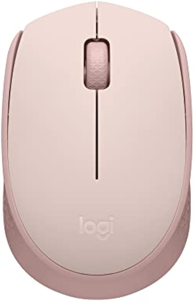 Logitech M170 Wireless Mouse for PC, Mac, Laptop, 2.4 GHz with USB Mini Receiver, Optical Tracking, 12-Months Battery Life, Ambidextrous - Rose