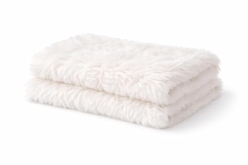 Image of Prokart Soft Faux Fur Fabric Cloth - 60 Inch Wide Pana | Fur Fabric Decorative Cloth for Crafting Soft Toys, Fancy Dress, Baby Photoshoot, Wedding Mandap & Party Decor (White, 1 Mtr)