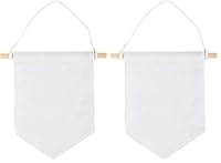 Rayher Hobby 46370102 Stoffwimpel, zum Hängen, Textilwimpel zum Bemalen mit Stoffmalfarbe, 3 Stück, naturweiß, 14x15 cm, Klein (Packung mit 2)