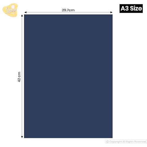 Image of Lakeer A3 Navy Blue Color Board - Cardstock Paper Board, Hardboard | 600 GSM - Pack of 5 Pcs | for Scrapbooking, Art, Craft, Poster, DIY, Etc.