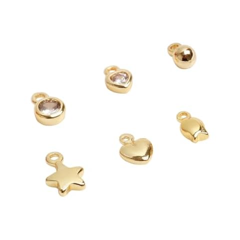 INSPIRELLE 60pcs Crystal Mini Charm Gold Plated Long-Lasting Cute Pendants for Jewerly Bracelet Necklace Making Cover