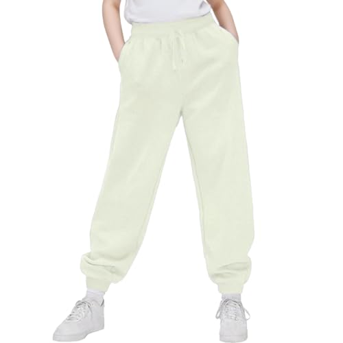 Boy's Fleece Sweatpants Elastic Waist Workout Athletic Joggers Soft Comfy Solid Casual Trousers Baggy Wide Leg Jogging