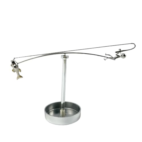 CJFNDFA Kinetic Sculpture - Metal Fishing Decor Figurine