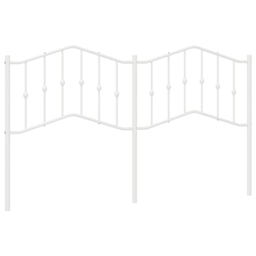 vidaXL Tête de lit de Remplacement, Accessoire de Lit avec Pieds, Tête de Cadre de Lit, Meuble de Chambre à Coucher Maison Intérieur, Métal Blanc 160 cm