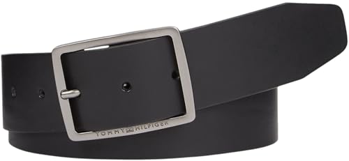 Tommy Hilfiger Herren Gürtel Oliver 4,0 cm aus Leder, Schwarz (Black), 80 cm – Ansicht 1