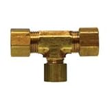 18116 Reducing Tee, 1/2 in Compression x 1/2 in Compression x 1/4 in Compression, Brass
