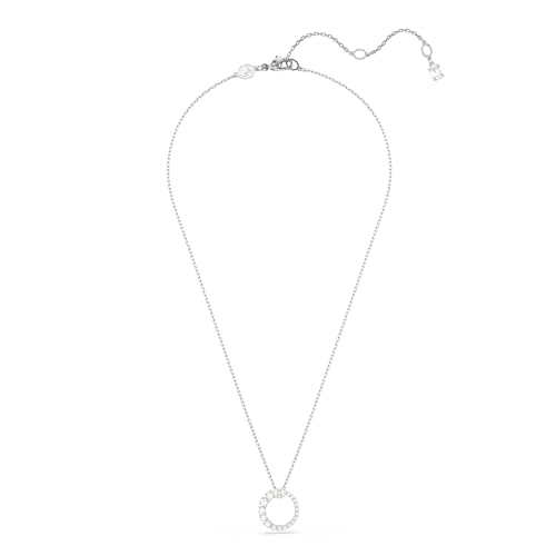 Swarovski Matrix Pendant, Earrings, Bracelet, Crystal Pearl, Round Cut Clear Crystals, Rhodium and Rose Gold-Tone Finishes2