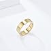 INRENG Mens Womens Stainless Steel Ring Fashion Cool Plain Band Matte Brushed Finish Flat Top 6mm Gold Size 12
