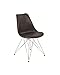 Set di 4 sedie Torre cromate, nero, cuscino nero