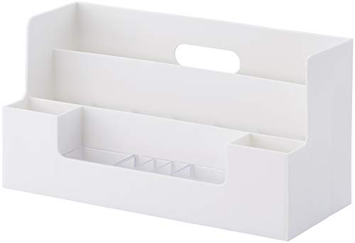 like-it MX-03 Storage Case, Organizer, Wide, Approx. W 13.4 x D 5.2 x H 7.2 inches (34 x 13.1 x 18.2 cm), All White, Opaque, Made in Japan, Tabletop Storage, Desk, Ballpoint Pen, Computer Desk