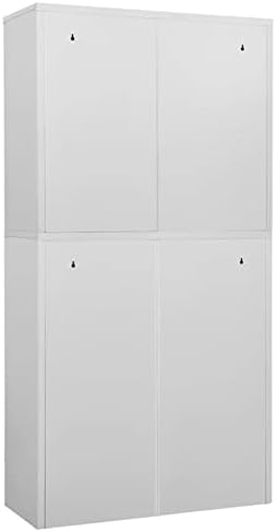 Festnight Lockable Office Cupboard File Cabinet Organiser Cupboard Locking Office Storage Cabinet Steel Filing Cabinet for Home Office Office Cabinet Light Grey 90x40x180 cm Steel