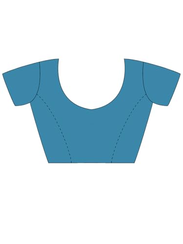 Image of AKHILAM Women's Georgette Solid Ready To Wear one Minute Saree With Unstitched Blouse Piece
